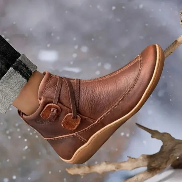Men’s Lace-Up Work Hiking Boots – Durable PU Leather Outdoor Coffee Brown Boots
