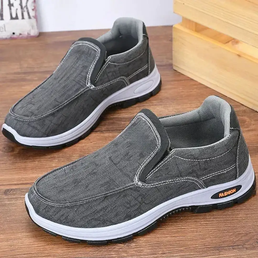 Men’s Orthopedic Slip-On Comfort Walking Shoes – Lightweight Casual PU Leather Loafers