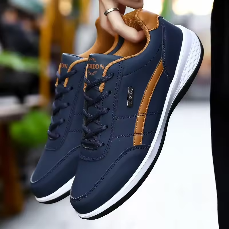 Men’s Orthopedic Comfort Leather Sneakers – Casual Supportive PU Walking Shoes 2024