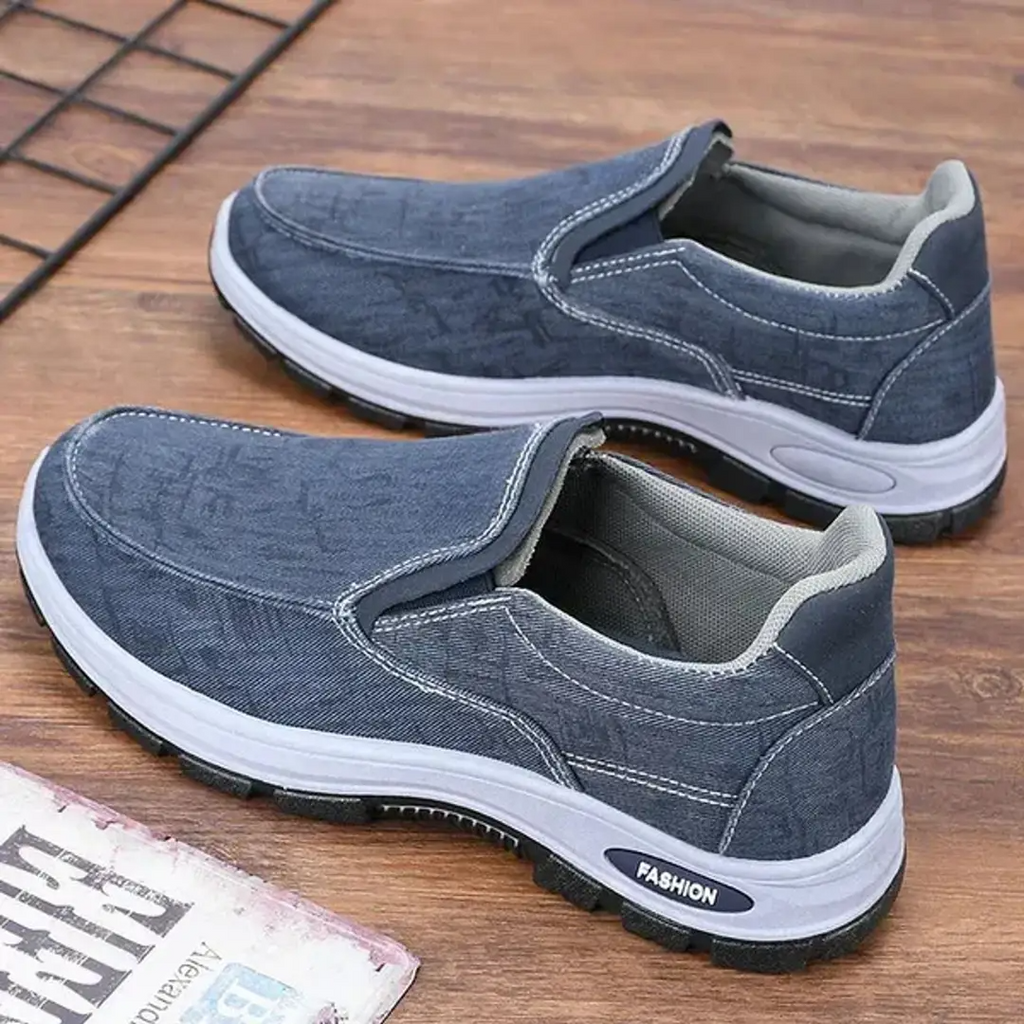 Men’s Orthopedic Slip-On Comfort Walking Shoes – Lightweight Casual PU Leather Loafers