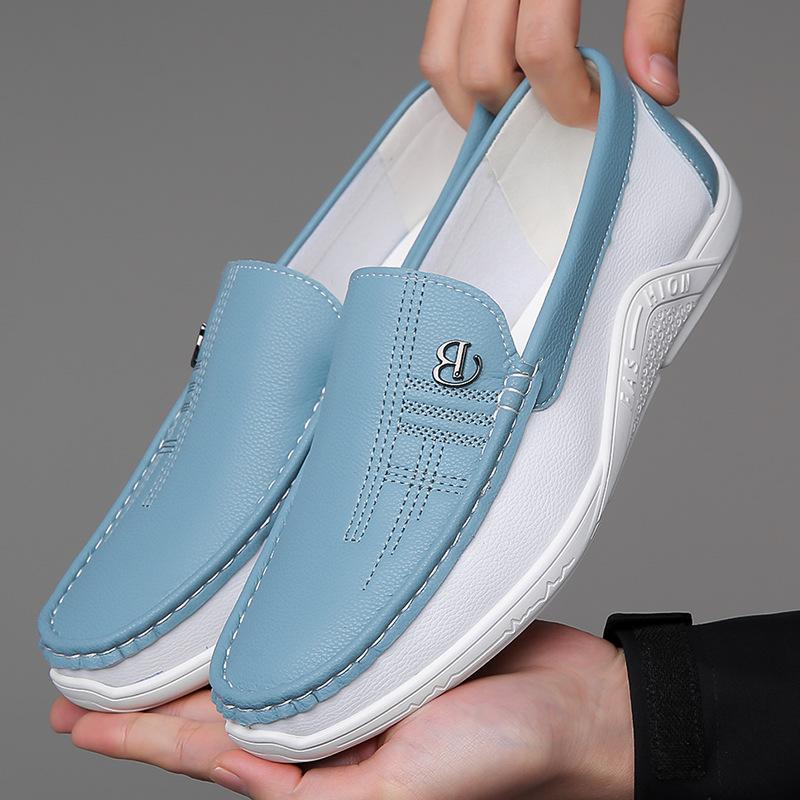 Men’s PU Leather Slip-On Shoes – Casual Soft Sole Comfort Loafers