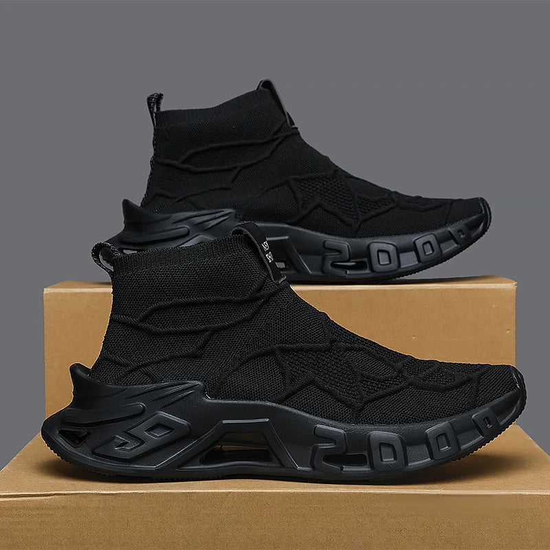 Men's High-Top Outdoor Sports Sneakers – Non-Slip, Breathable, All-Season Casual Shoes