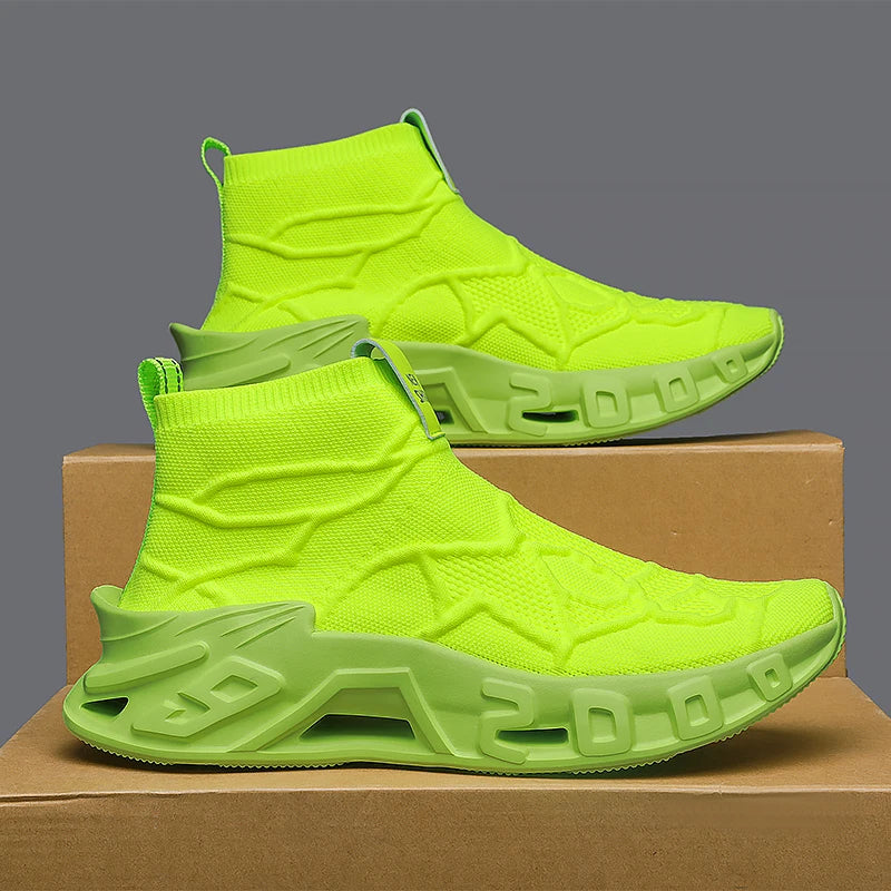 Men's High-Top Outdoor Sports Sneakers – Non-Slip, Breathable, All-Season Casual Shoes