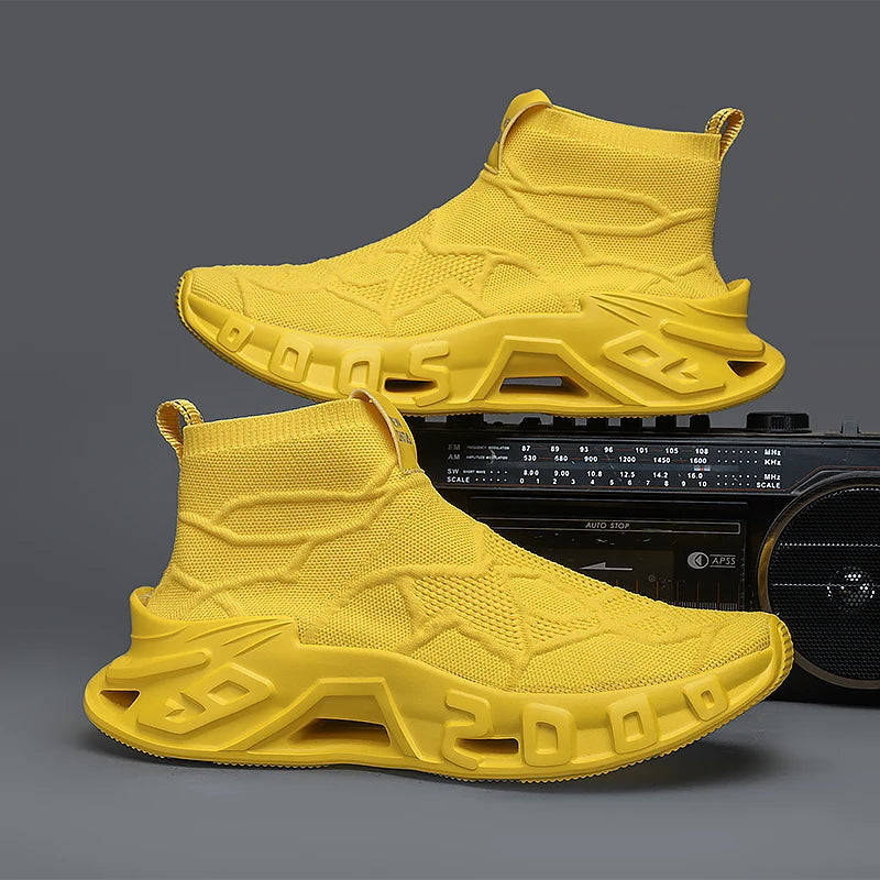 Men's High-Top Outdoor Sports Sneakers – Non-Slip, Breathable, All-Season Casual Shoes