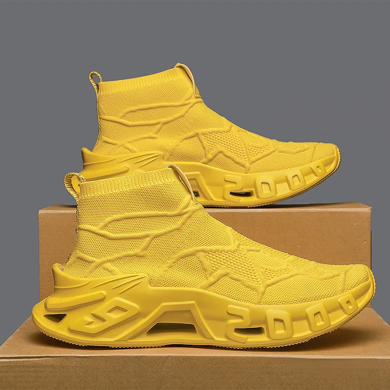 Men's High-Top Outdoor Sports Sneakers – Non-Slip, Breathable, All-Season Casual Shoes