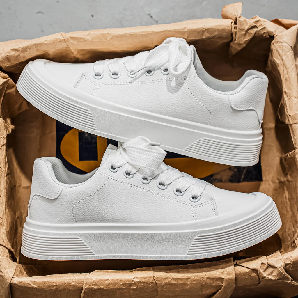 Men's Retro Platform Vulcanized Sneakers – Anti-Slip Lace-Up Casual Running Shoes