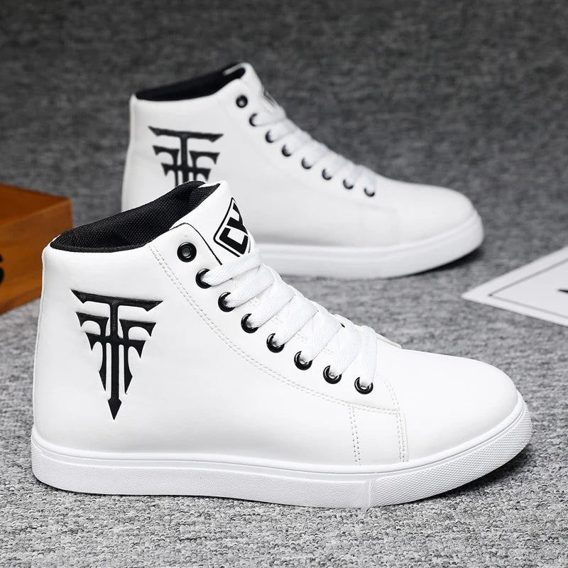 Men's High-Top Skate Sneakers – Casual Outdoor Sports Shoes for Travel & Fitness