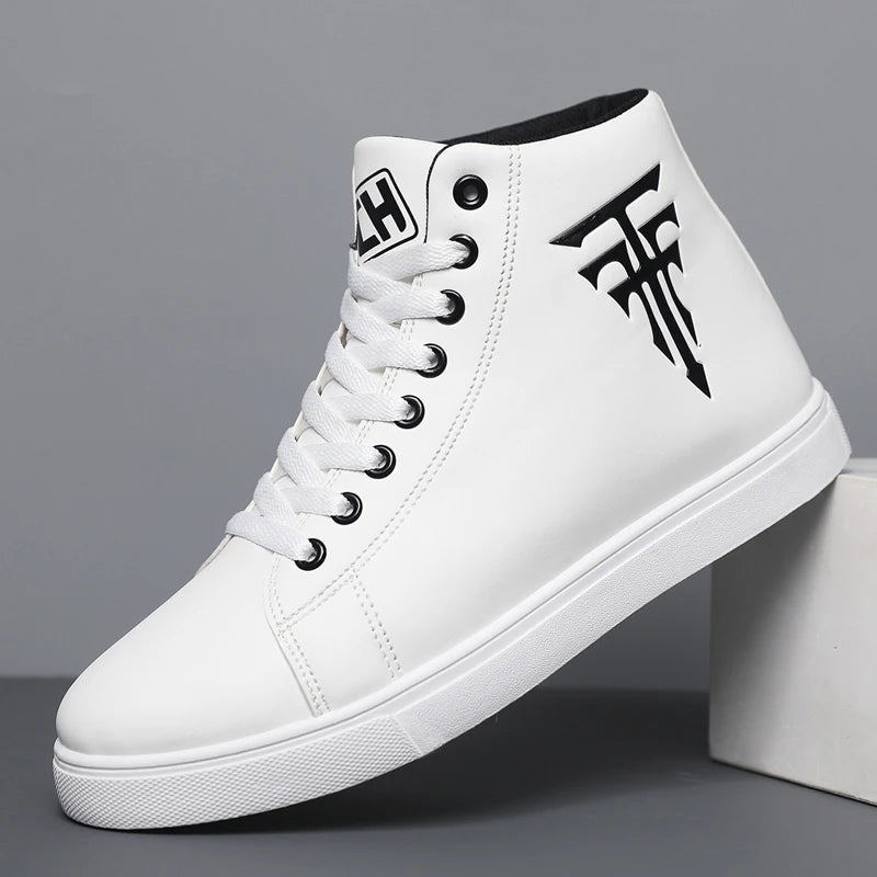 Men's High-Top Skate Sneakers – Casual Outdoor Sports Shoes for Travel & Fitness