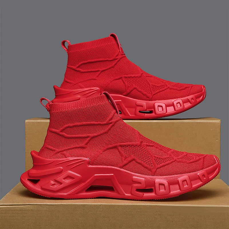 Men's High-Top Outdoor Sports Sneakers – Non-Slip, Breathable, All-Season Casual Shoes