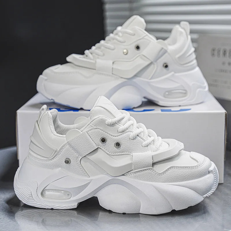 Men's High-Top Platform Leather Sneakers – Thick Sole Fashion Sports Shoes 2026