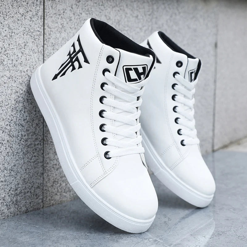 Men's High-Top Skate Sneakers – Casual Outdoor Sports Shoes for Travel & Fitness