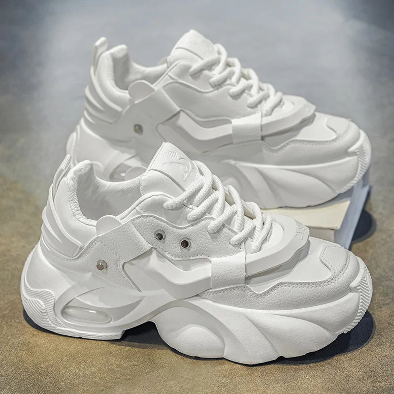 Men's High-Top Platform Leather Sneakers – Thick Sole Fashion Sports Shoes 2026