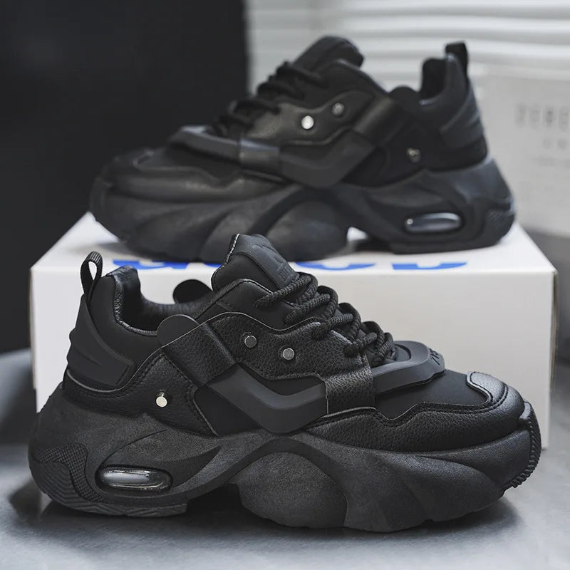 Men's High-Top Platform Leather Sneakers – Thick Sole Fashion Sports Shoes 2026