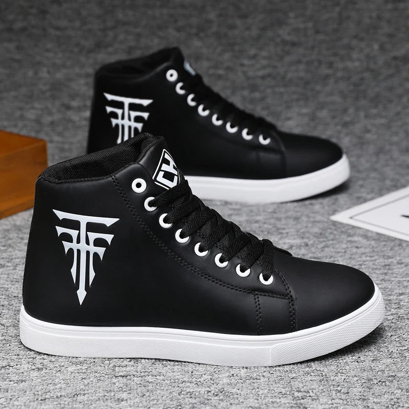 Men's High-Top Skate Sneakers – Casual Outdoor Sports Shoes for Travel & Fitness