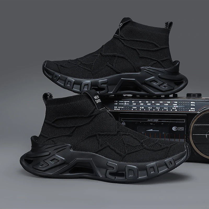 Men's High-Top Outdoor Sports Sneakers – Non-Slip, Breathable, All-Season Casual Shoes