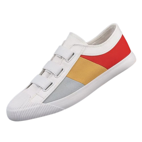 Men’s Fashion Canvas Sneakers – Casual Breathable Flat Loafers with Buckle Design