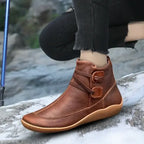 Men’s Lace-Up Work Hiking Boots – Durable PU Leather Outdoor Coffee Brown Boots