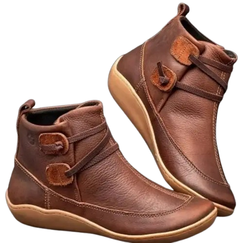 Men’s Lace-Up Work Hiking Boots – Durable PU Leather Outdoor Coffee Brown Boots