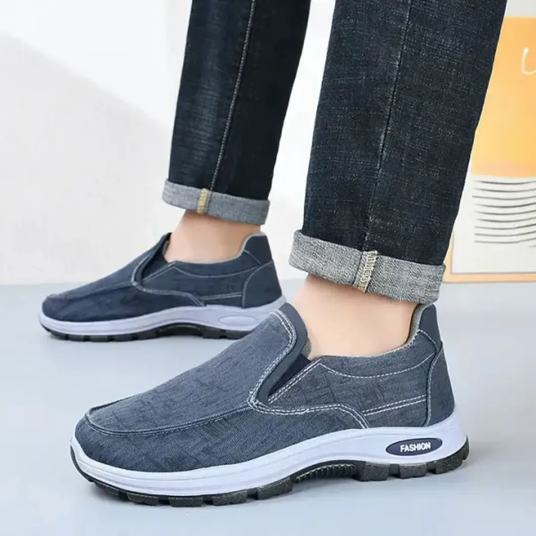 Men’s Orthopedic Slip-On Comfort Walking Shoes – Lightweight Casual PU Leather Loafers