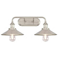 MAGGIE 2 Light 22" Wide Wall Sconce with Brushed Nickel Metal Shade